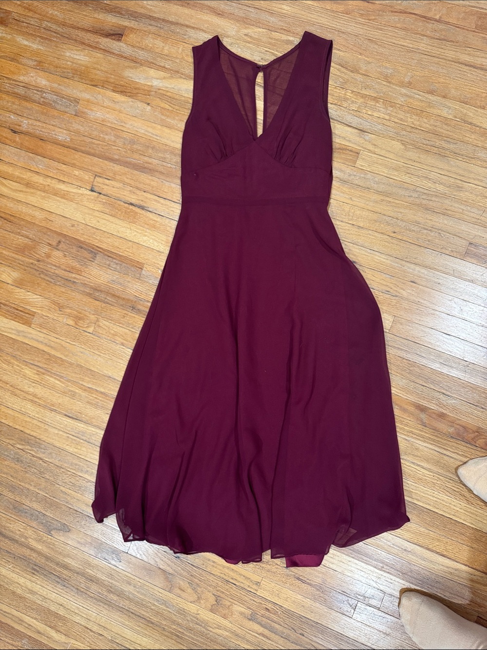 BHLDN Sleeveless Wine Midi Dress